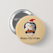 Niedlicher WeihnachtsPenguin Button (Vorne & Hinten)