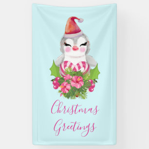 Niedlicher Weihnachtspenguin der Weihnachtsmannmüt Banner