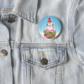 Niedlicher Weihnachtspenguin der Weihnachtsmannmüt Button (Beispiel)