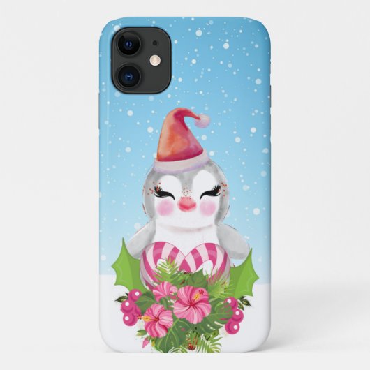 Niedlicher Weihnachtspenguin der Weihnachtsmannmüt Case-Mate iPhone Hülle (Rückseite)