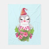 Niedlicher Weihnachtspenguin der Weihnachtsmannmüt Fleecedecke (Vorderseite)