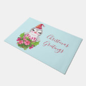 Niedlicher Weihnachtspenguin der Weihnachtsmannmüt Fußmatte (Schrägansicht)