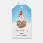 Niedlicher Weihnachtspenguin der Weihnachtsmannmüt Geschenkanhänger (Vorderseite)