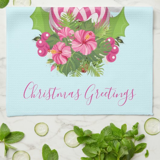 Niedlicher Weihnachtspenguin der Weihnachtsmannmüt Geschirrtuch (Gefaltet)