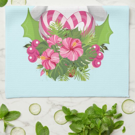 Niedlicher Weihnachtspenguin der Weihnachtsmannmüt Geschirrtuch (Gefaltet)