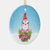 Niedlicher Weihnachtspenguin der Weihnachtsmannmüt Keramik Ornament (Rechts)