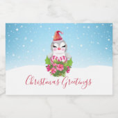 Niedlicher Weihnachtspenguin der Weihnachtsmannmüt Lebensmitteletikett (Einzelnes Label)