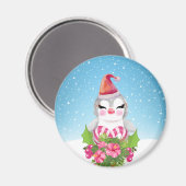 Niedlicher Weihnachtspenguin der Weihnachtsmannmüt Magnet (Vorderseite/Rückseite)