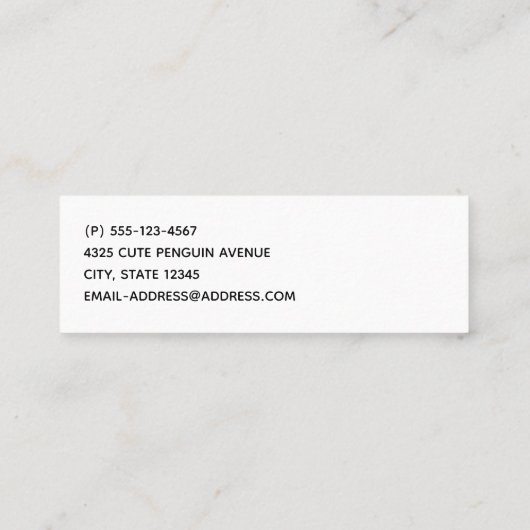 Niedlicher Weihnachtspenguin der Weihnachtsmannmüt Mini Visitenkarte (Rückseite)
