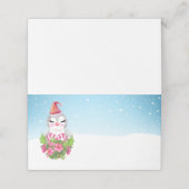 Niedlicher Weihnachtspenguin der Weihnachtsmannmüt Platzkarte (Außenseite Aufgefaltet)