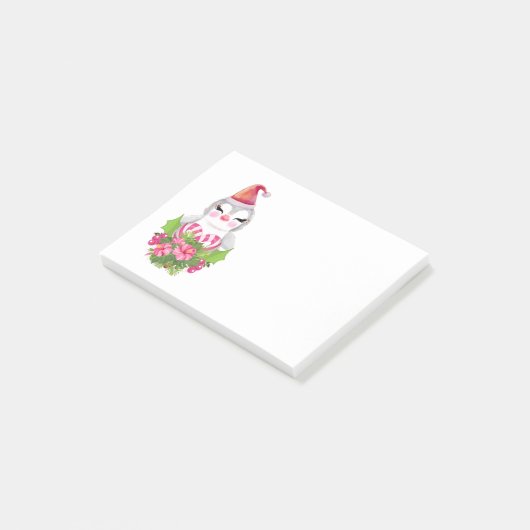 Niedlicher Weihnachtspenguin der Weihnachtsmannmüt Post-it Klebezettel (angewinkelt)