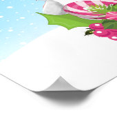 Niedlicher Weihnachtspenguin der Weihnachtsmannmüt Poster (Ecke)