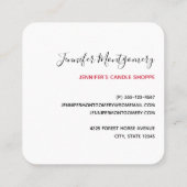 Niedlicher Weihnachtspenguin der Weihnachtsmannmüt Quadratische Visitenkarte (Rückseite)