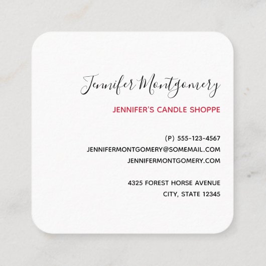 Niedlicher Weihnachtspenguin der Weihnachtsmannmüt Quadratische Visitenkarte (Rückseite)