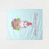 Niedlicher Weihnachtspenguin der Weihnachtsmannmüt Wandteppich (Vorderseite (Horizontal))