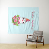 Niedlicher Weihnachtspenguin der Weihnachtsmannmüt Wandteppich (Beispiel (Horizontal))