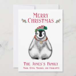 Niedlicher Weihnachtspenguin , festliches arktisch Feiertagskarte