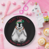 Niedlicher Weihnachtspenguin , festliches arktisch Pappteller (Party)