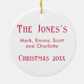 Niedlicher Weihnachtspenguin, festliches arktische Keramik Ornament (Hinten)