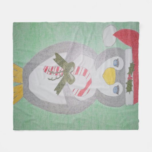 Niedlicher WeihnachtsPenguin Fleecedecke (Vorderseite (Horizontal))