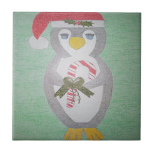 Niedlicher WeihnachtsPenguin Fliese