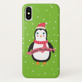 Niedlicher Weihnachtspenguin "Frohe Weihnachten" Case-Mate iPhone Hülle (Rückseite)
