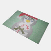 Niedlicher WeihnachtsPenguin Fußmatte (Schrägansicht)