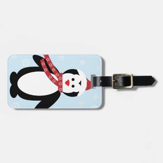 Niedlicher Weihnachtspenguin Gepäckanhänger (Vorderseite horizontal)