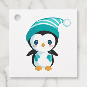 Niedlicher WeihnachtsPenguin Geschenkanhänger