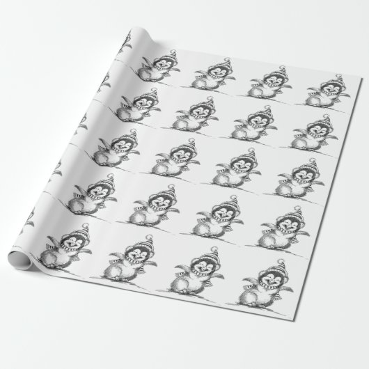 Niedlicher Weihnachtspenguin, Happy Baby Bird Geschenkpapier (Ungerollt)