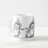 Niedlicher Weihnachtspenguin, Happy Baby Bird Kaffeetasse (Vorderseite Links)