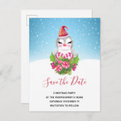 Niedlicher WeihnachtsPenguin in der Weihnachtsmann Einladungspostkarte (Vorne/Hinten)