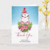 Niedlicher Weihnachtspenguin in der Weihnachtsmann Karte (Gelbe Blume)