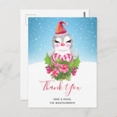 Niedlicher Weihnachtspenguin in der Weihnachtsmann Postkarte (Vorne/Hinten)