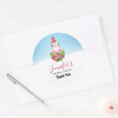 Niedlicher WeihnachtsPenguin in der Weihnachtsmann Runder Aufkleber (Umschlag)