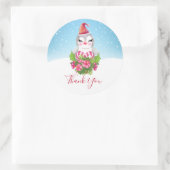 Niedlicher Weihnachtspenguin in der Weihnachtsmann Runder Aufkleber (Tasche)