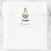 Niedlicher Weihnachtspenguin in Weihnachtsmannmütz Runder Aufkleber (Tasche)