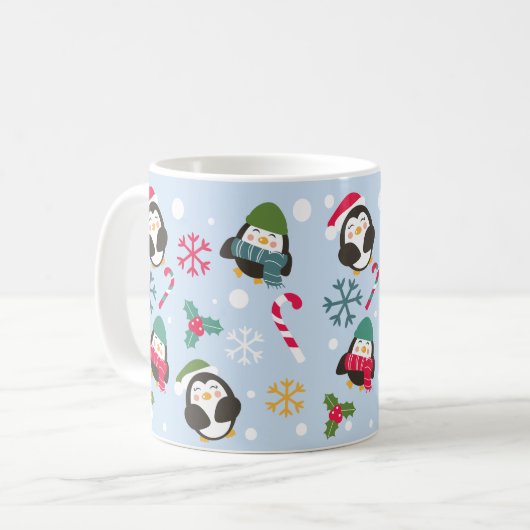 Niedlicher WeihnachtsPenguin Kaffeetasse (Vorderseite Links)