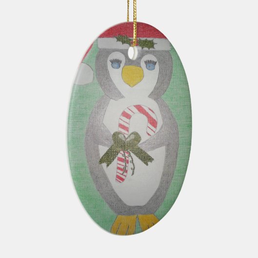 Niedlicher WeihnachtsPenguin Keramik Ornament (Rechts)