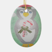 Niedlicher WeihnachtsPenguin Keramik Ornament (Hinten)