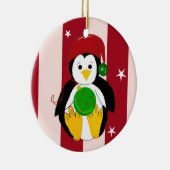 Niedlicher WeihnachtsPenguin Keramikornament (Rechts)