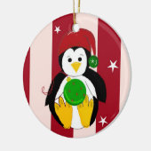Niedlicher WeihnachtsPenguin Keramikornament (Links)