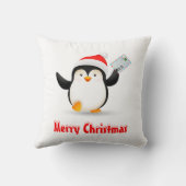 Niedlicher Weihnachtspenguin mit dem Brief des Wei Kissen (Rückseite)