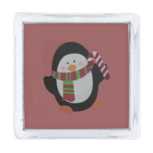 Niedlicher WeihnachtsPenguin mit Scarf-Button
