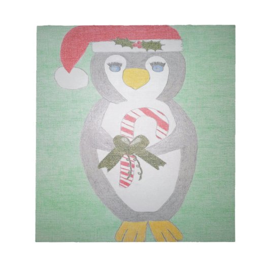 Niedlicher WeihnachtsPenguin Notizblock (Vorderseite)