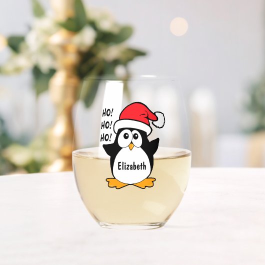 Niedlicher Weihnachtspenguin personalisieren Weinglas Ohne Stiel (Insitu (Hochzeit))
