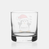 Niedlicher Weihnachtspenguin personalisieren Whiskyglas (Rückseite)