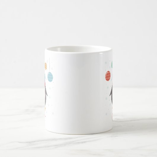 Niedlicher Weihnachtspenguin Personalisierte Weihn Kaffeetasse (Mittel)
