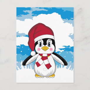 Niedlicher Weihnachtspenguin Postcard Feiertagspostkarte