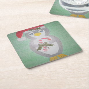 Niedlicher WeihnachtsPenguin Rechteckiger Pappuntersetzer
